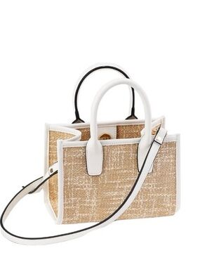 VALO Newport Tote Bag Beige‎ White Hemp Cotton Blend Vegan
Leather Crossbody
